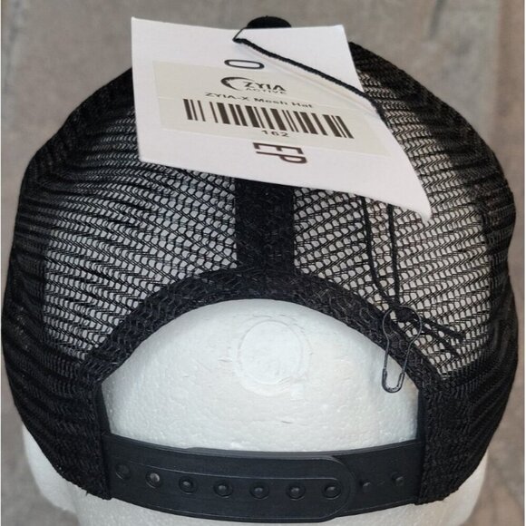 ZYIA Active Hiking Trucker Mesh All Black Hat Snapback New With Tags white patch - Picture 4 of 12